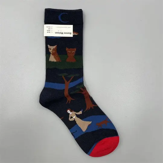 Cat Landscapes Art-Printed Daily Crew Socks