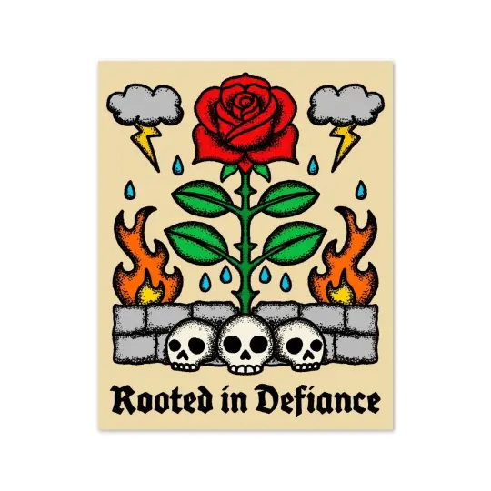 Rooted in defiance sticker