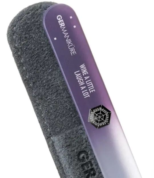 "Wine a Little  Laugh a Lot" Germanikure Mantra Nail File and Leather Sleeve