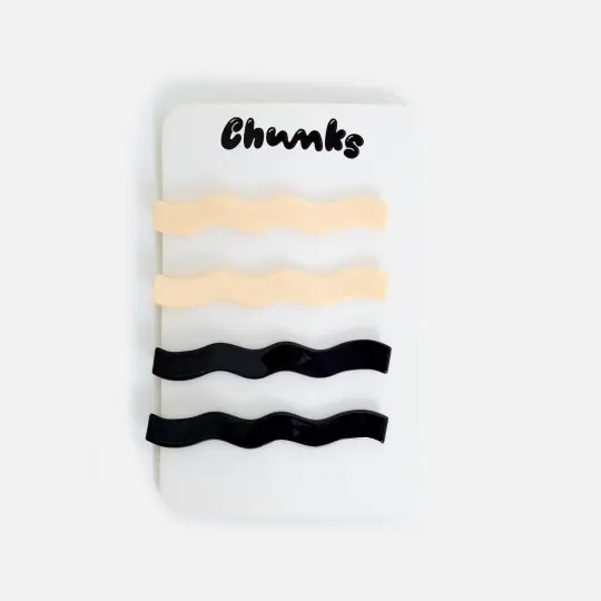 Slides in Wavy Cream + Black