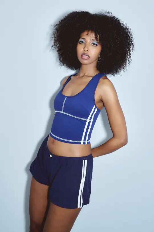 Scoop Racerback Yoga Top Navy Sporty Spice