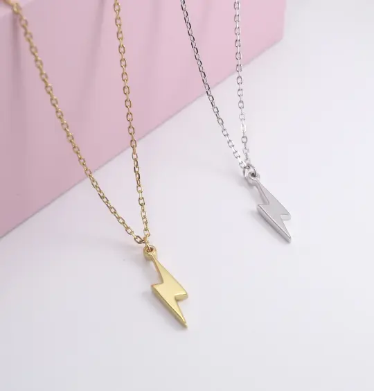 Lightning Bolt Necklace (925 Sterling Silver)