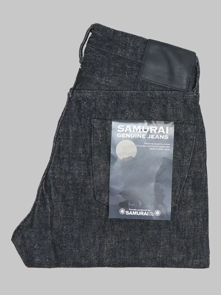 Samurai Jeans S211BK "Koku-Benkei 17oz Slubby Black Relaxed Tapered Jeans