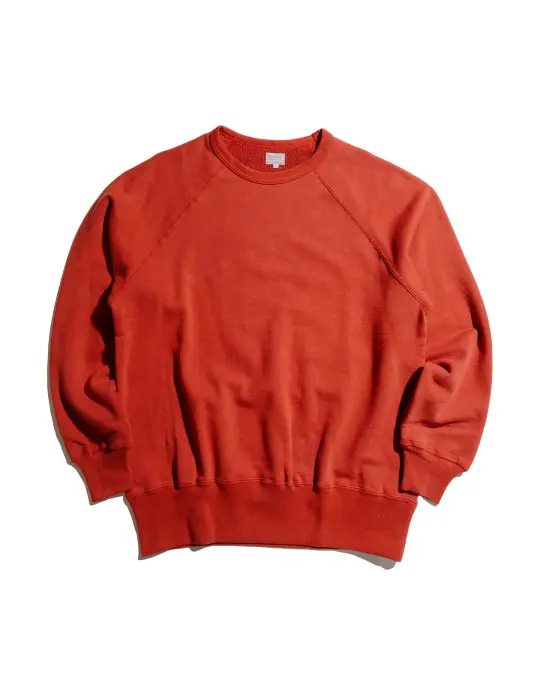 The Real McCoy’s MC24117 9 Oz. Loopwheel Raglan Sweatshirt Cherry