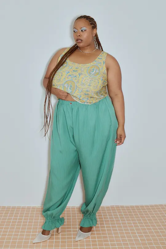 Long Bloomers Tencel Stripe Green