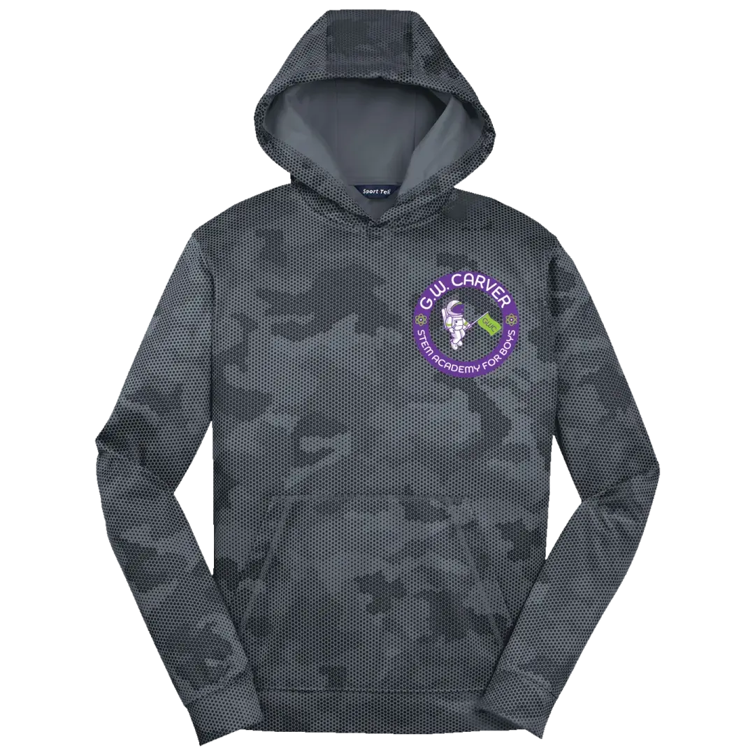 GWC STEM Academy Embroidered YST240 Youth CamoHex Hoodie