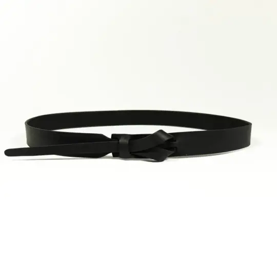 Buckleless Black Leather Belt