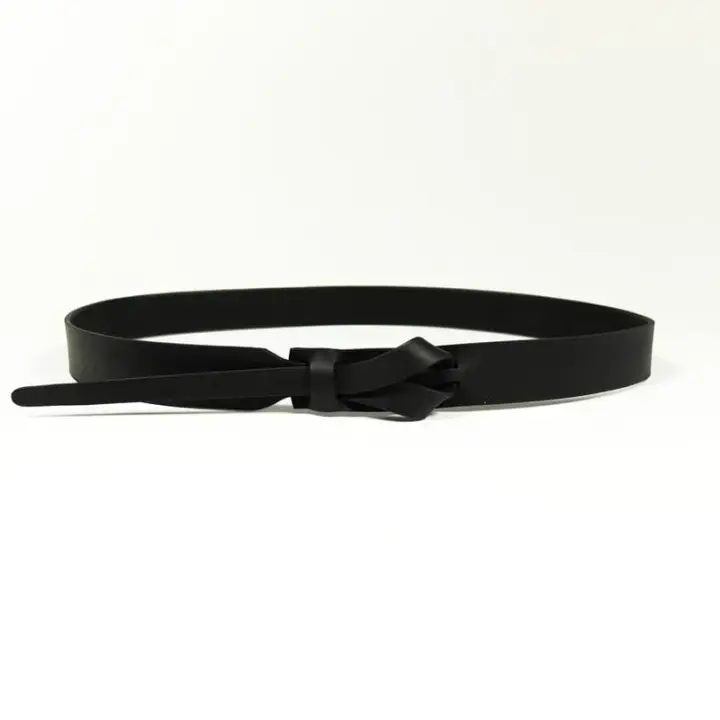 Buckleless Black Leather Belt