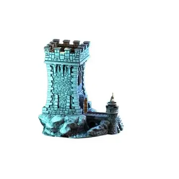Mountain Outpost 28mm 3D printed medieval fantasy town terrain, 3D render, front view