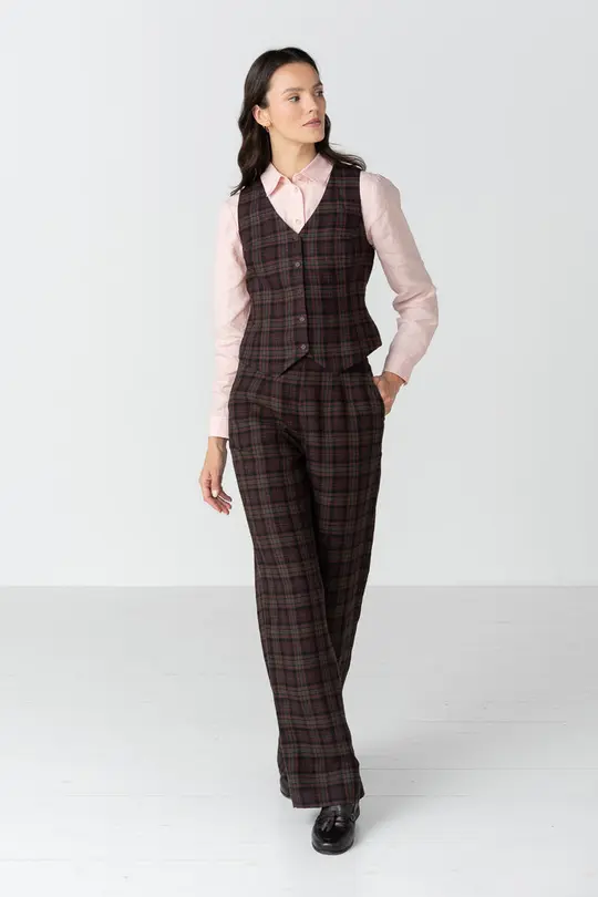 Edith – Straight Leg Linen Maxi Trousers