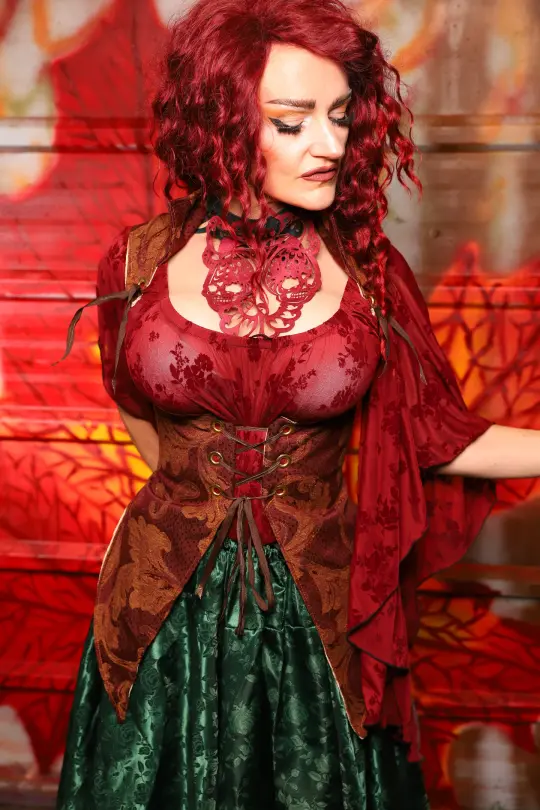 Artemis Underbust Corset  in Rustic Foliage Tapestry - The Sensual Solstice Collection