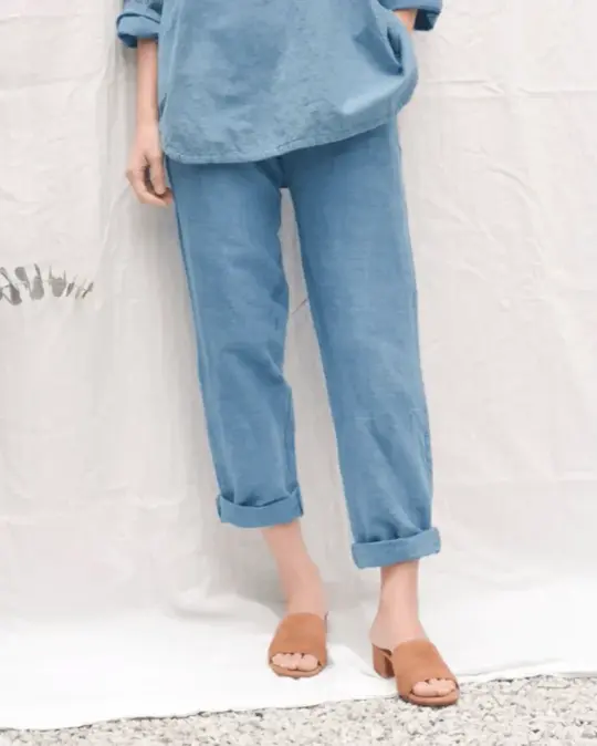 Handloom Lounger Pants In Natural Indigo