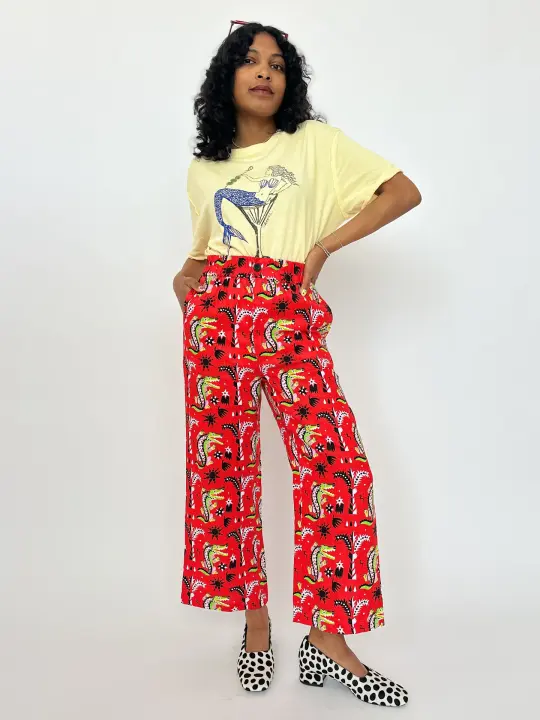 Linen Catalina Pant Crocodilo