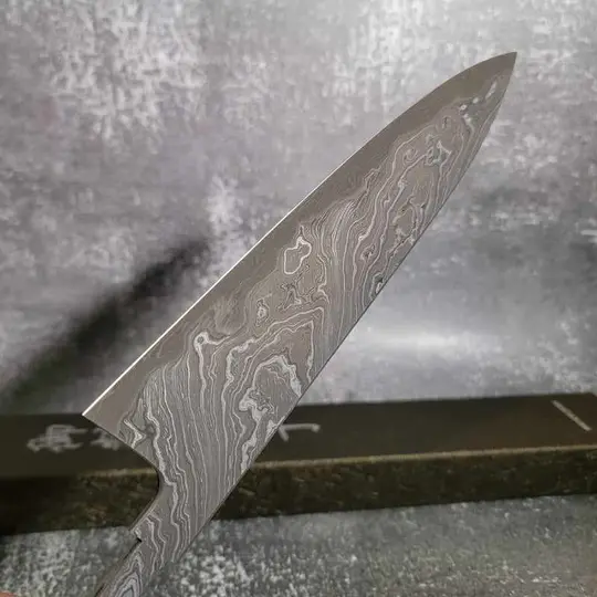 Shoichi Hashimoto Yuuzan White #2 / Blue #2 Damascus 210mm Gyuto x Myojin Sharpened  BLADE ONLY Only one in existence