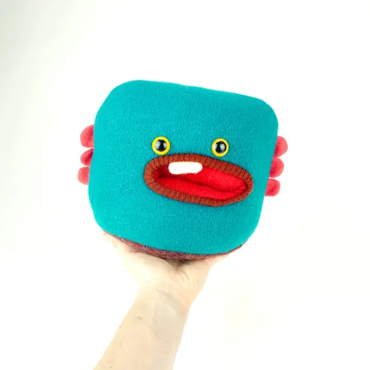Ellis the handmade plush monster