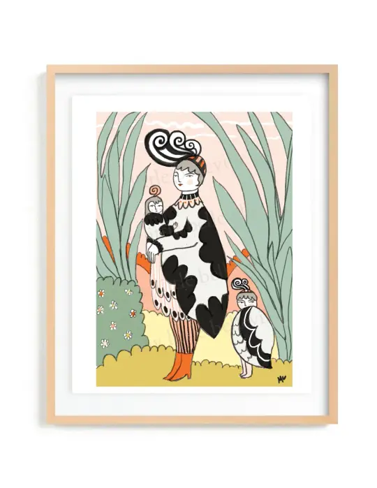 Quail et Trois Print 8X10