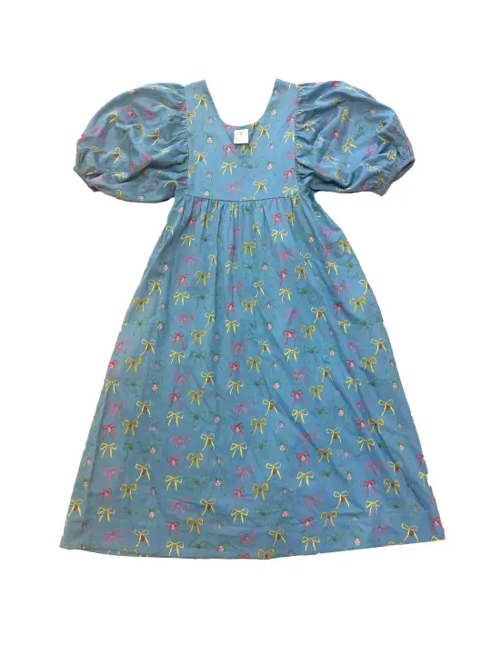 Norma Boho Dress - Blue Bow Faces
