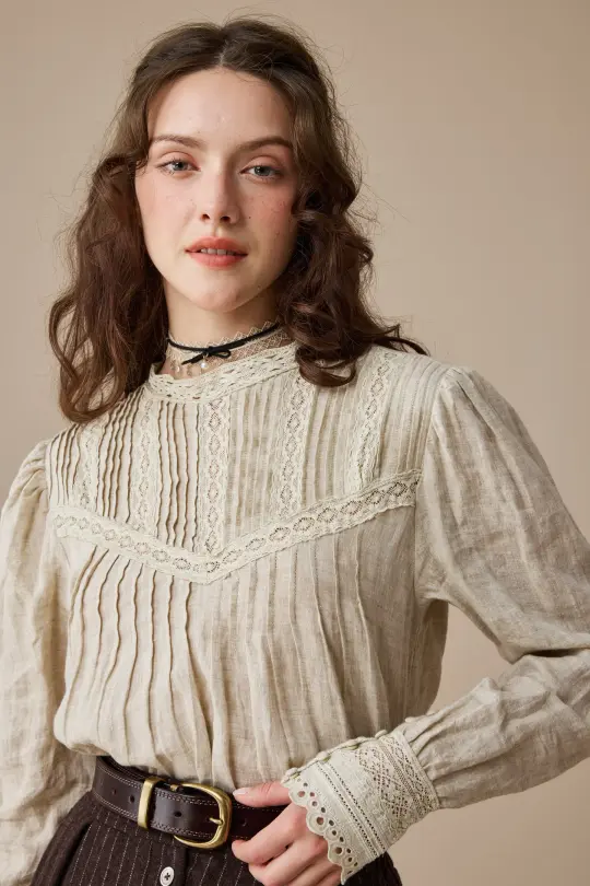 Minna 21 | Edward Linen Lace Blouse