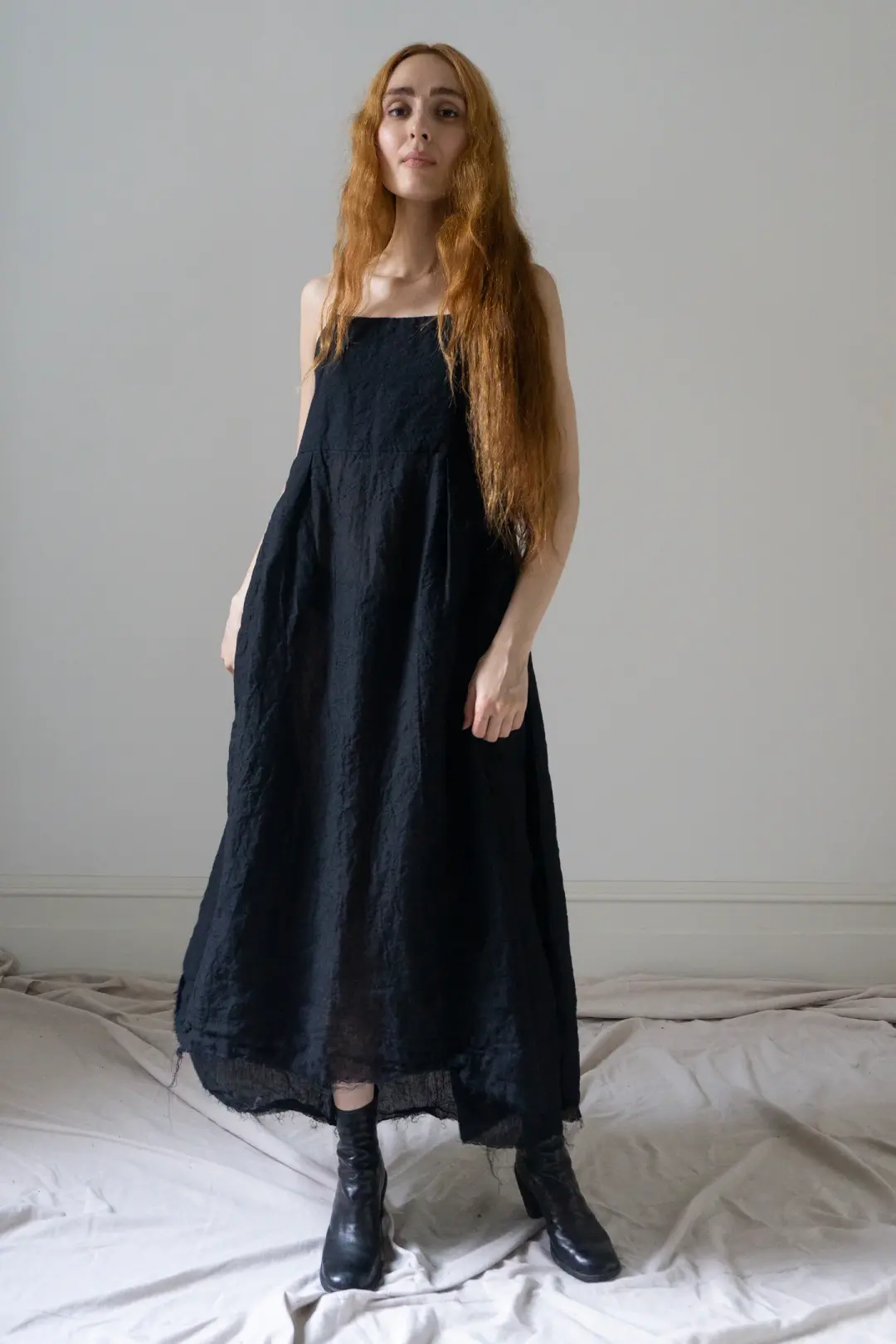 Orla Linen Dress - Black