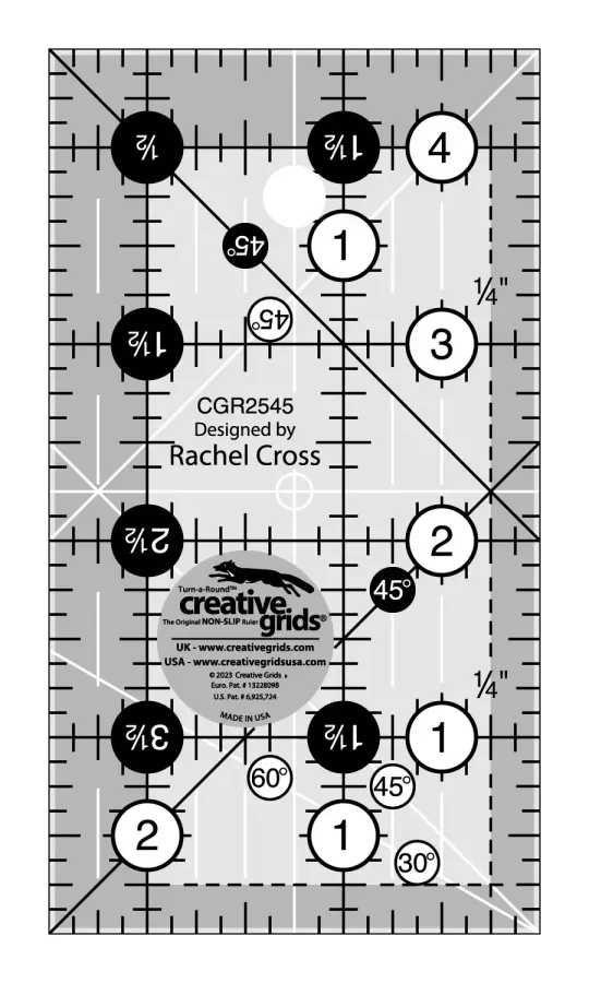 Creative Grids  2 1/2" X 4 1/2" Ruler