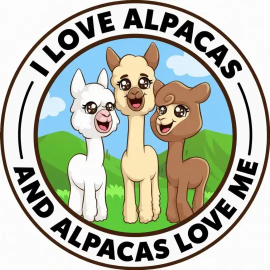I Love Alpacas and Alpacas Love Me - Sticker