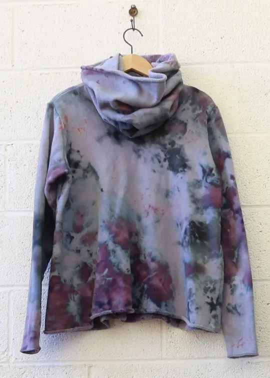OOAK - Chunky Cowl Simplicity Shirt / XL / FLEECE Hemp/Organic Cotton / Ice Dye (51)