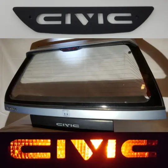 88-91 Honda Civic EF Hatchback 3rd Brake Light Overlay Plate (Spoiler)