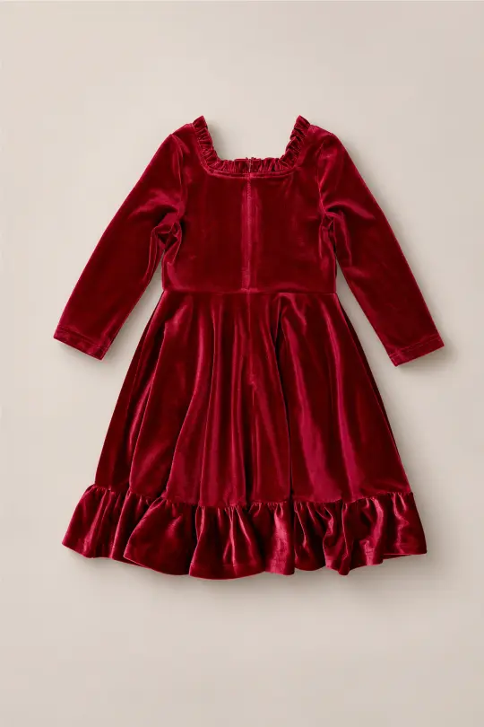 Mini Cypress Dress in Wine Velvet