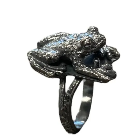 Sterling Silver Toad Familiar Ring YOUR SIZE