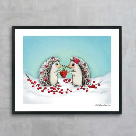 Two Hedgehogs Fine Art Print, Wholesale