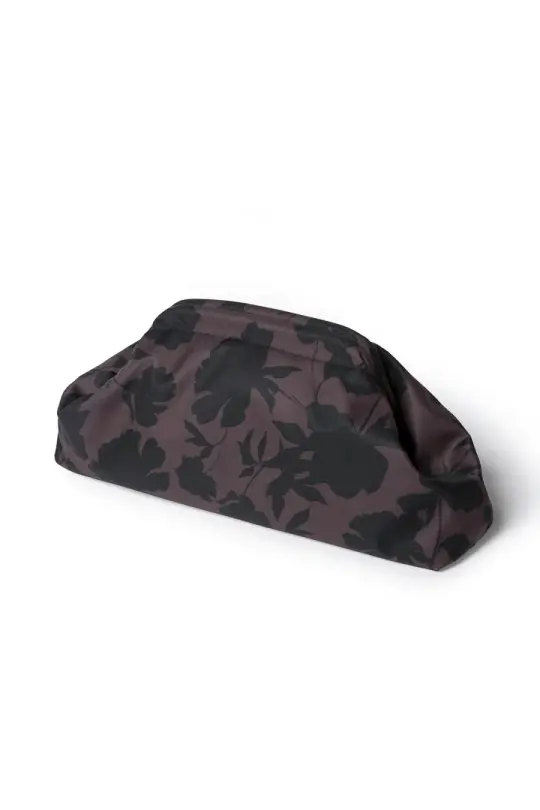 Brown Floral Clutch Bag
