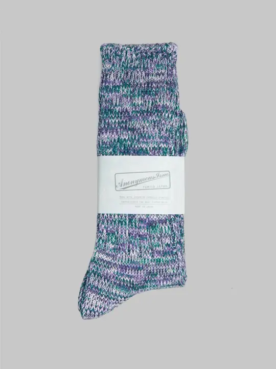 Anonymous Ism 5 Colour Mix Crew Socks Purple