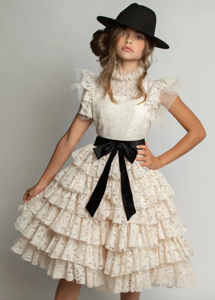 Anouk Petticoat Dress in Vintage Ivory