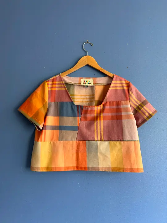 Upcycled Quilt Patch Top - Size Medium