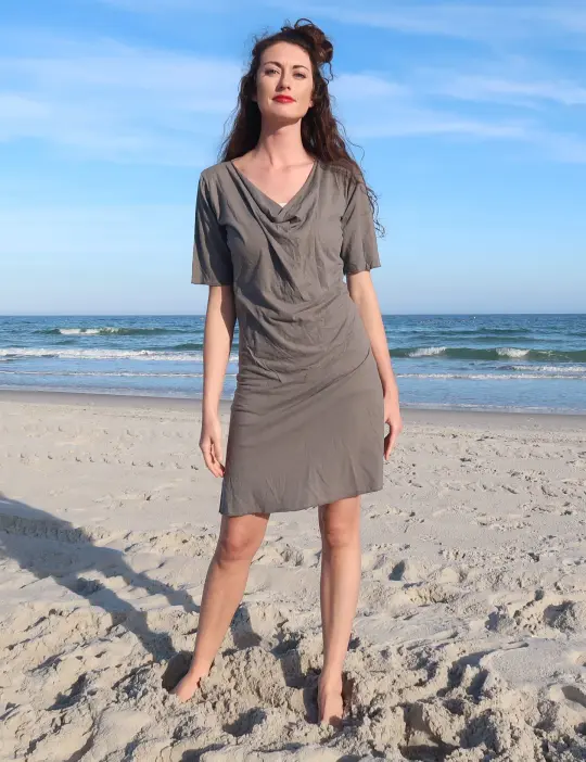 Float Neck Simplicity Short Dress