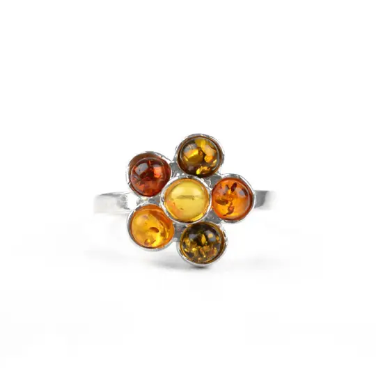 Cute Little Amber Flower Ring