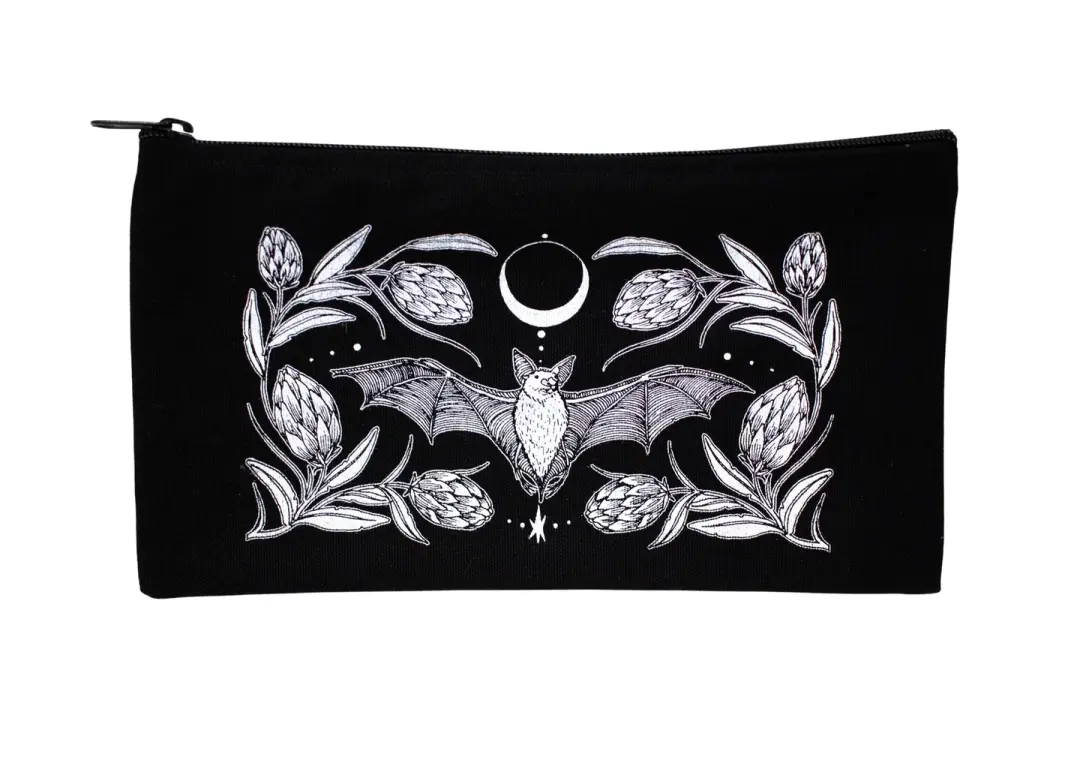 Bat and Florals Pencil Pouch