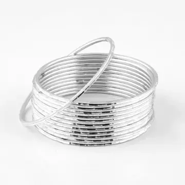 Silver Sparkle Fashion Bangle Bracelet Set