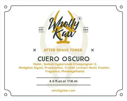 Cuero Oscuro After Shave Toner, Alcohol-Free