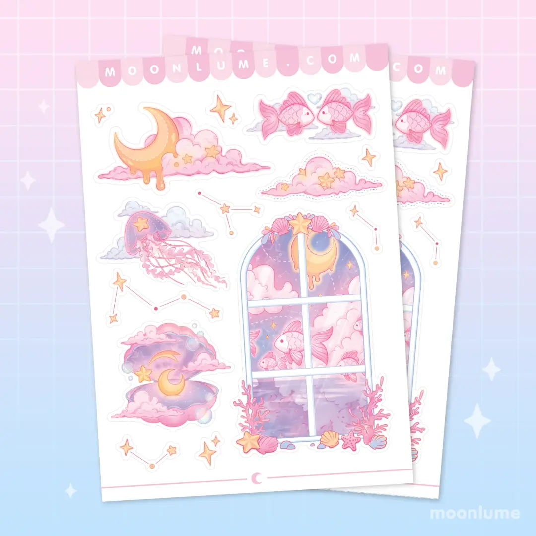Cosmic Swim - matte vinyl sticker sheet