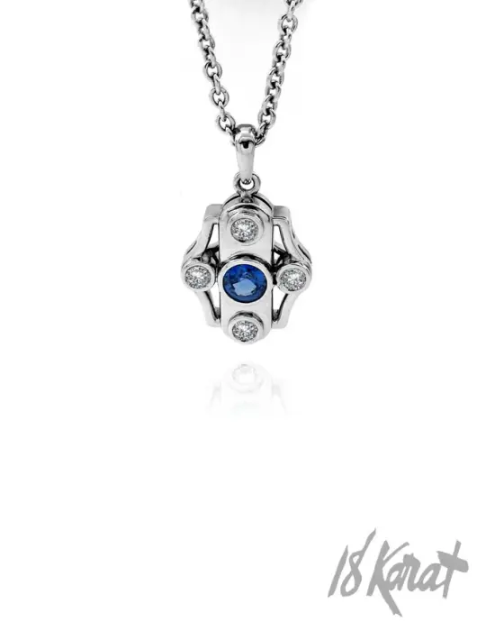 Barbara's Sapphire + Diamond Pendant