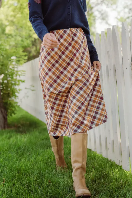 Jane Skirt in Spiced Plaid