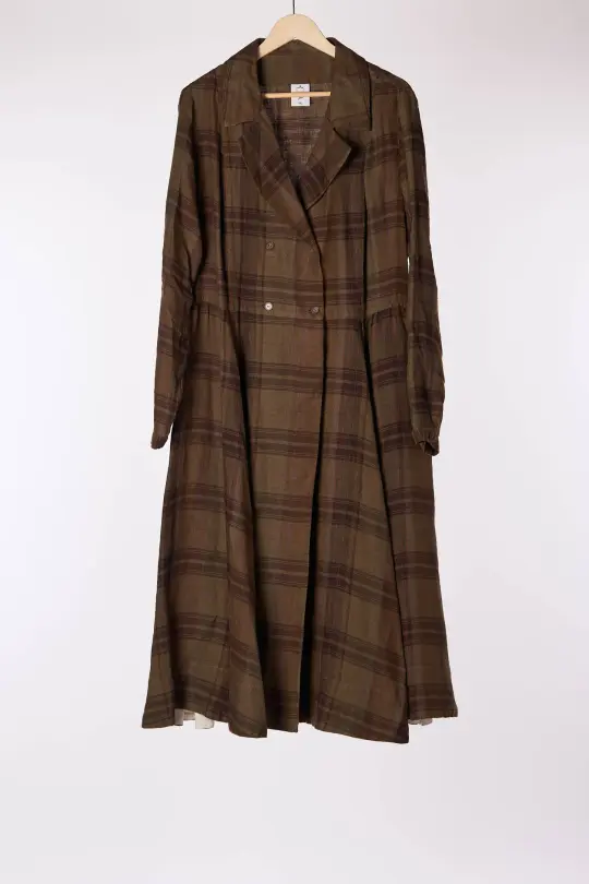 Enola Dress, Long Sleeve, Oak Tartan