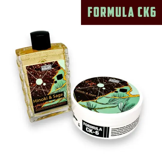Hinoki & Sage Artisan Shaving Soap & Aftershave Bundle Deal | Ultra Premium CK-6 Formula | An Instant Classic!