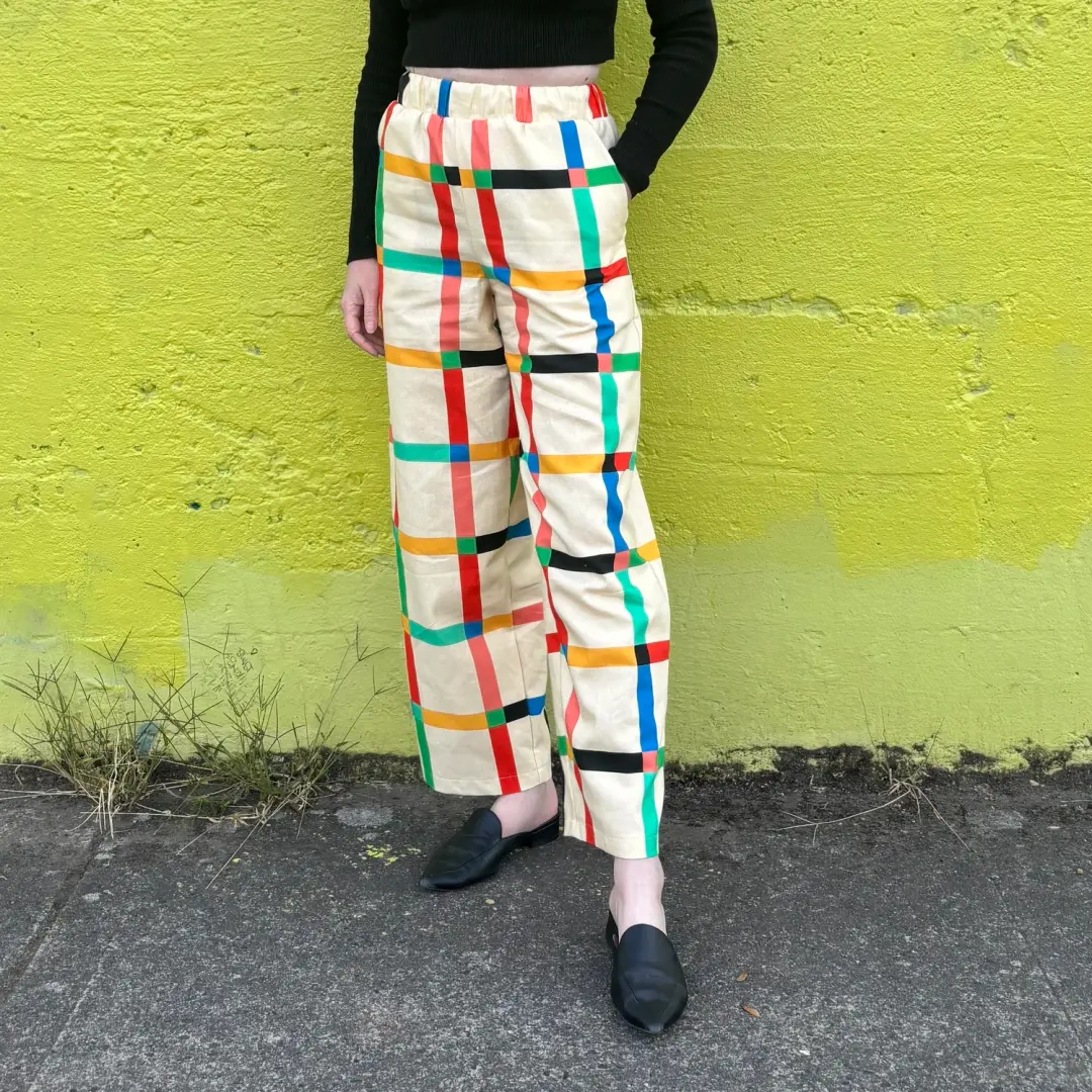 Stevie Pants - Windowpane Cream