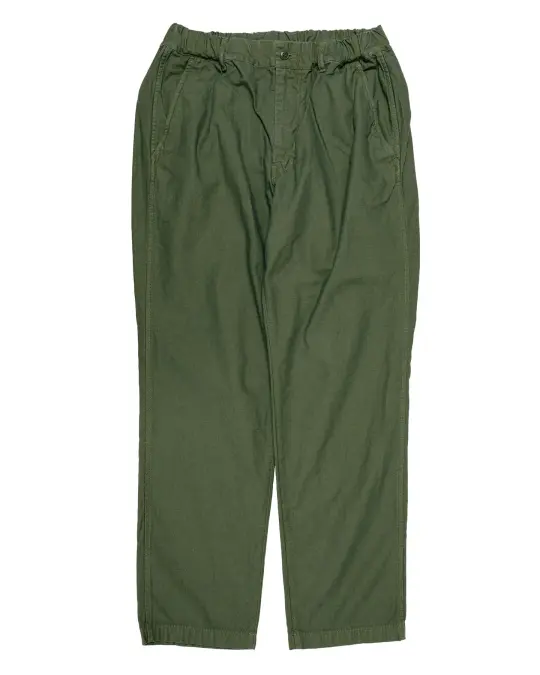 Sage de Cret Cotton/Linen Back Satin Tapered Pants Olive