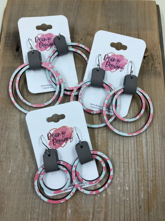 Pink and Gray Nesting Dangle