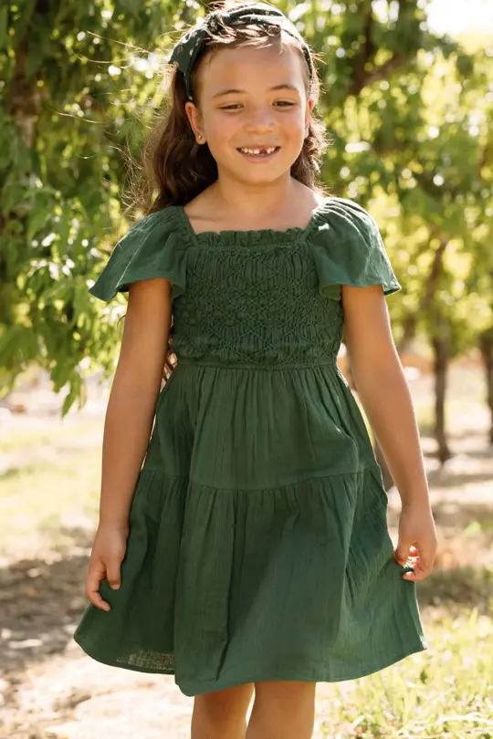 Mini Jade Dress in Evergreen