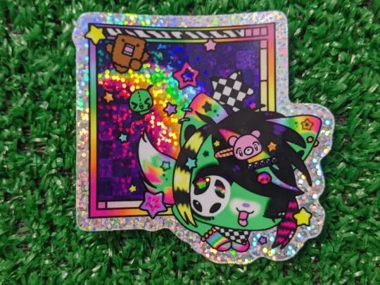 june 2025 "scene" die cut sticker