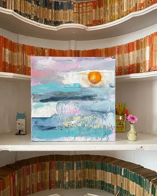 'Penzance Pink' , 40cm x 40cm ( unframed )